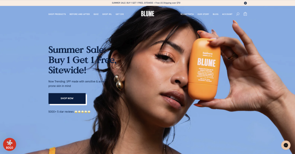 Blume headless commerce site